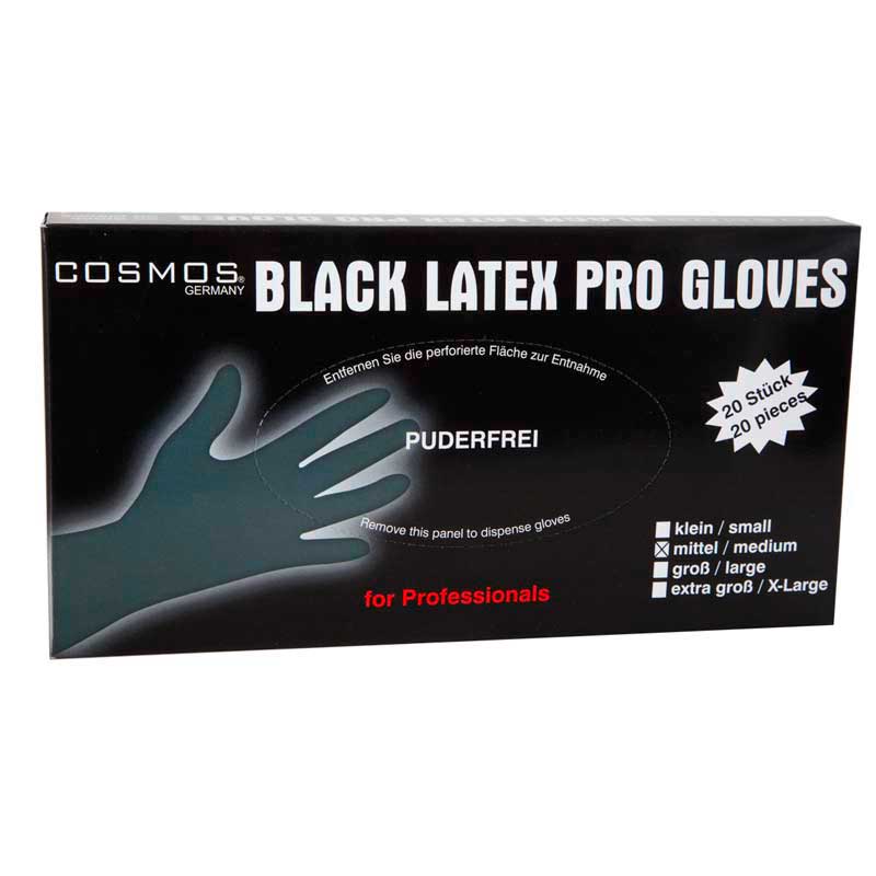 Mex pro Hair Latexhandschuhe "Black Gloves" Größe M (20 Stück)