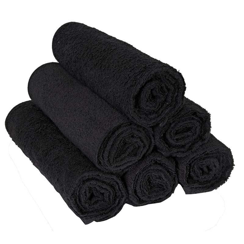 Mex pro Hair Mikrofaserhandtuch 45 x 90 cm, Schwarz (6er Pack)