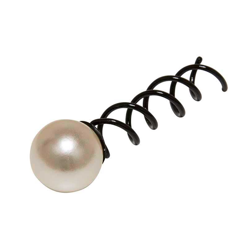 Mex pro Hair Haarschmuck Spirale mit großer Perle, Schwarz (2 Stück)