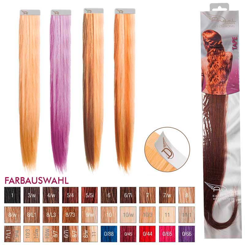 Angel Hair Tape Extension 5/5i Hellbraun intensiv mahagoni-intensiv (4 Stück)