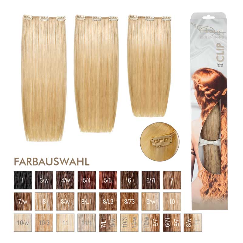 Angel Hair Clip Extension 10/w+8/7 Hell-lichtblond warm hellblond braun