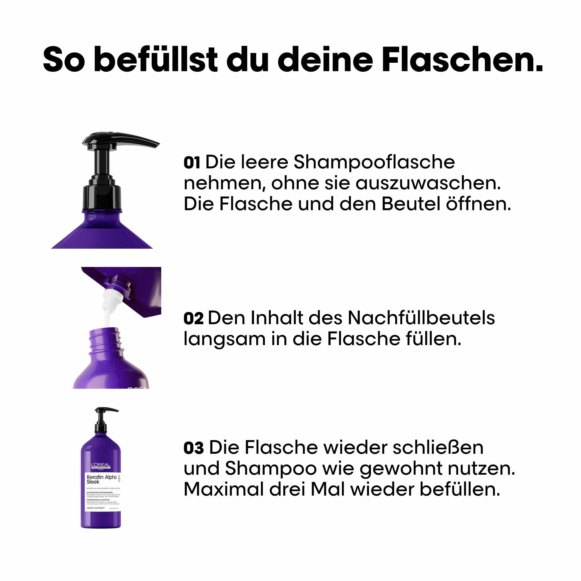 L'Oréal Professionnel Série Expert Keratin Alpha Sleek Shampoo Refill (1000 ml)