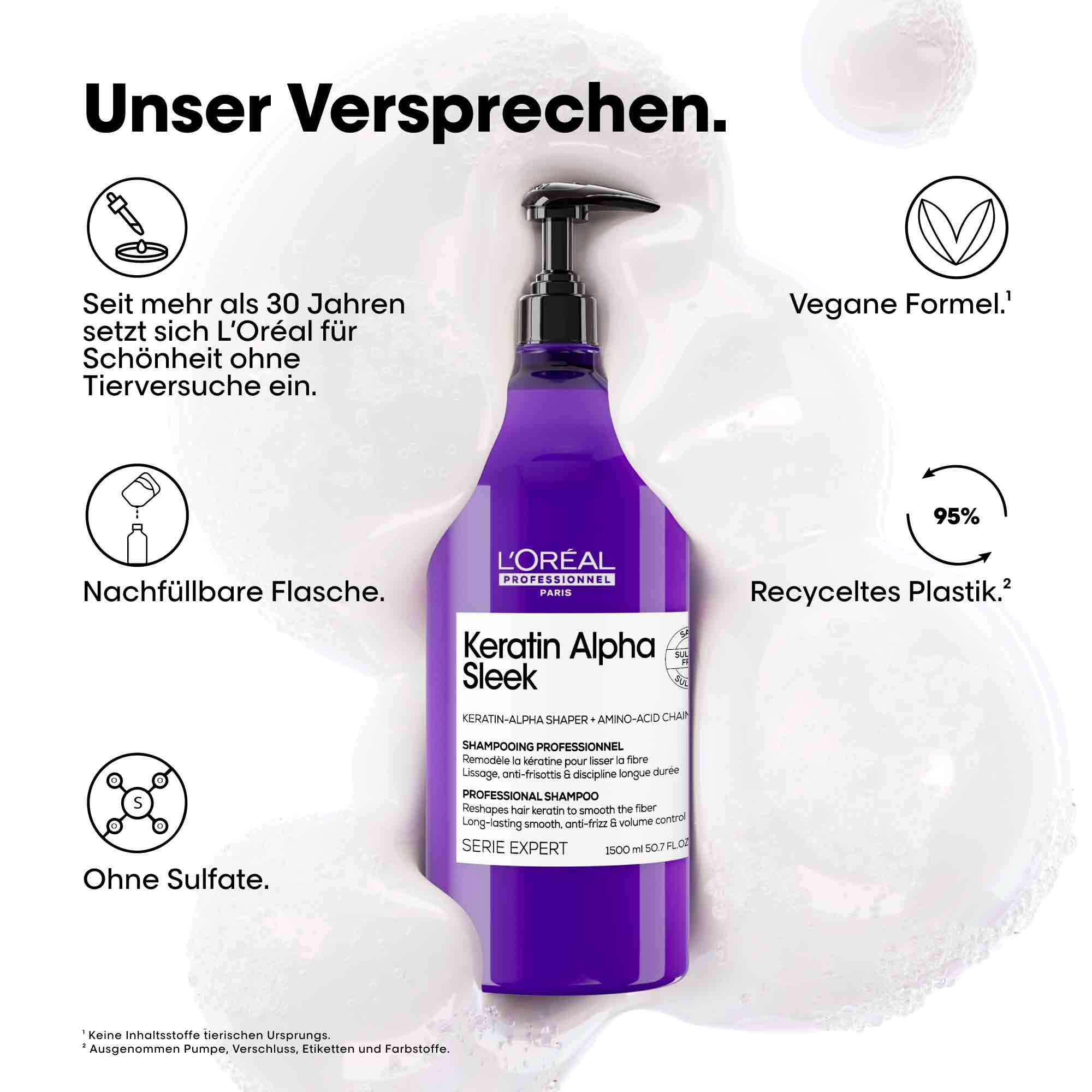 L'Oréal Professionnel Série Expert Keratin Alpha Sleek Shampoo (1500 ml)