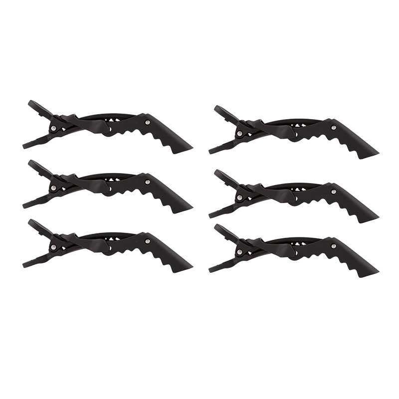 Mex pro Hair Haarklammern Gummiert Schwarz (6 Stück)