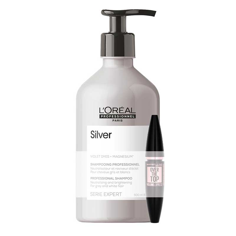 L'Oréal Professionnel Série Expert Silver Shampoo Shampoo (500 ml)+Mascara