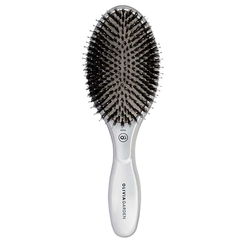 Olivia Garden EXPERT CARE OVAL Wildschwein-/Nylonborsten silber