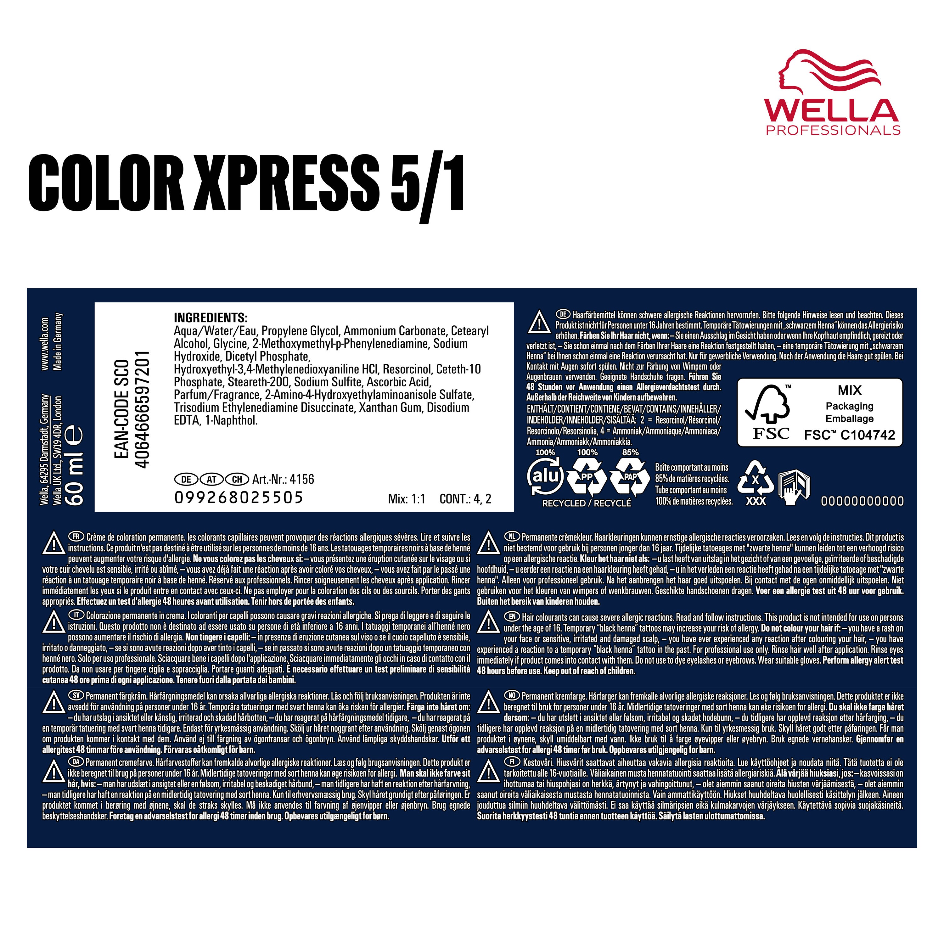Wella Color Xpress 5/1 Hellbraun asch (60 ml)