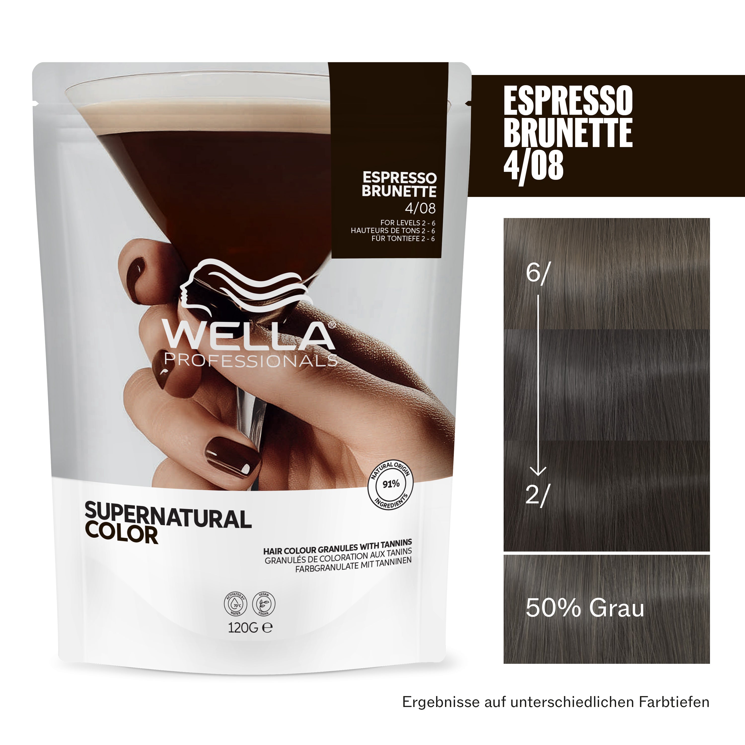 Wella Professional Supernatural Color 4/08 Espresso Brunette (120 g)