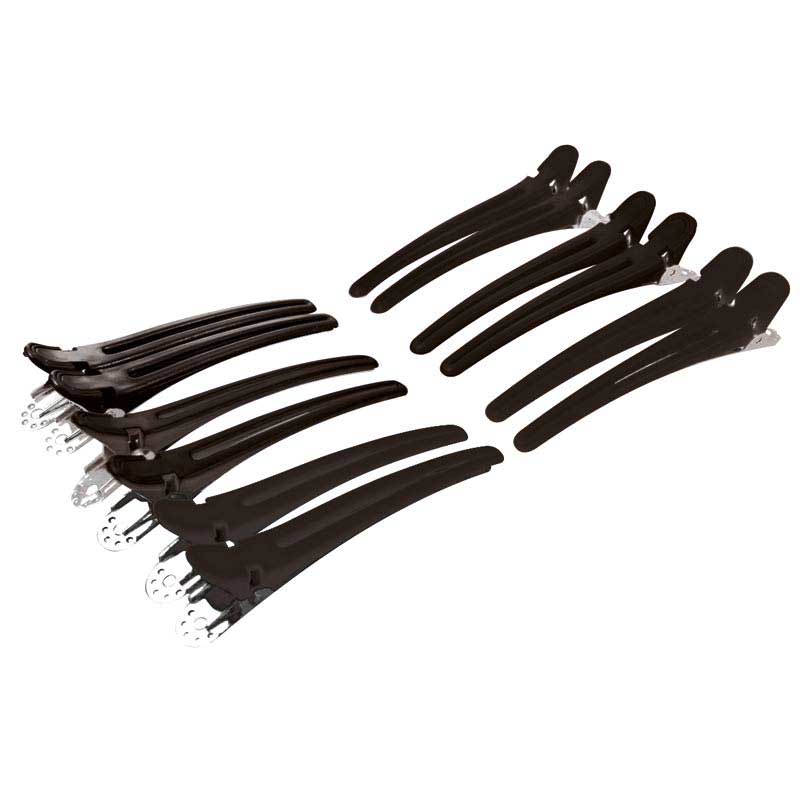 Mex pro Hair Abteil Combi-Clipse 100 mm, Schwarz (12 Stück)