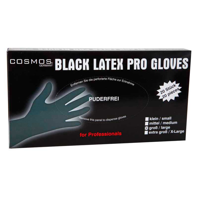 Mex pro Hair Latexhandschuhe "Black Gloves" Größe L (20 Stück)