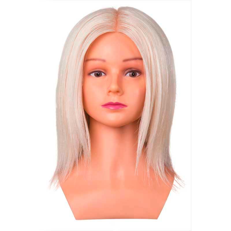 Mex pro Hair Übungskopf Zoe Naturhaar Weißblond 25 cm