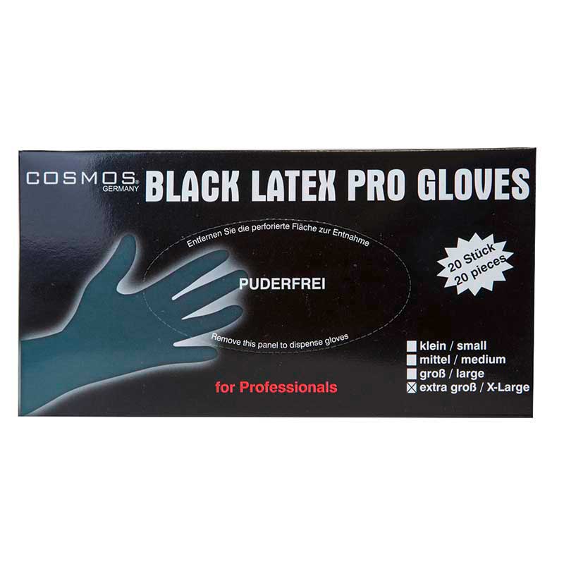 Mex pro Hair Latexhandschuhe "Black Gloves" Größe XL (20 Stück)