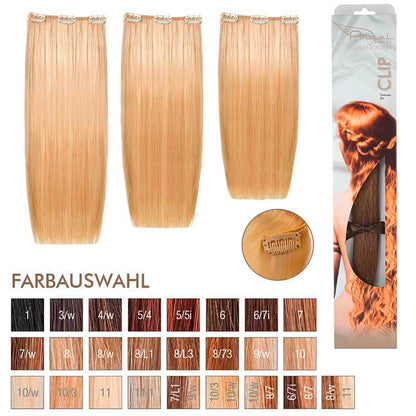 Angel Hair Clip Extension 6/7i + 8/7 Blond Foncé Marron Intense / Blond Clair Marron (3 pièces)