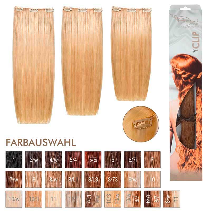 Angel Hair Clip Extension 8/73 Hellblond braun-gold (3 Stück)