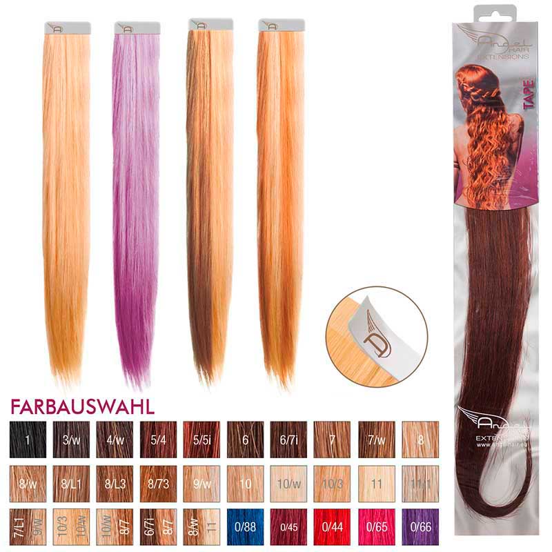 Angel Hair Tape Extension 5/4 Hellbraun rot (4 Stück)