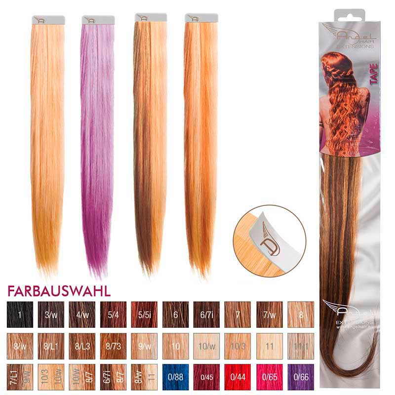Angel Hair Tape Extension 6/7i + 8/7 Dunkelblond braun / hellblond braun (4 Stück)