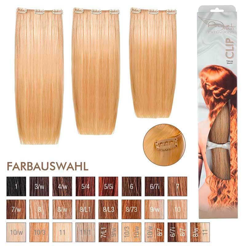 Angel Hair Clip Extension 10/w + 8/7 Hell-lichtblond warm / hellblond braun (3 Stück)