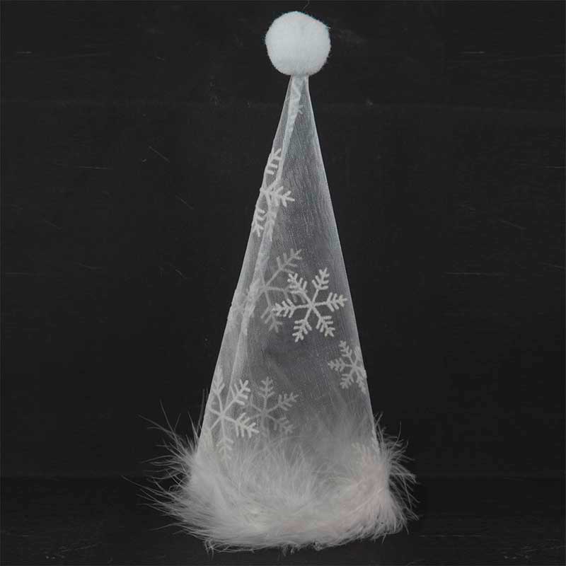 Organza-Hütchen Federrand Weiß (12er Pack)