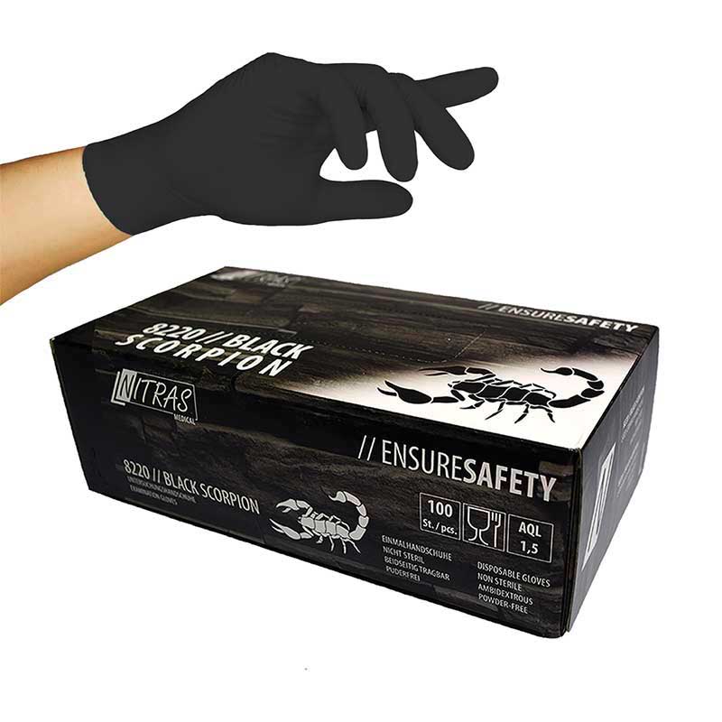 Nitras Black Scorpion Latex puderfrei Größe S (100 Stück)