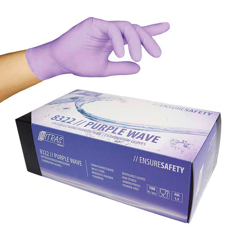 Nitras Nitril Purple Wave puderfrei Größe S (100 Stück)