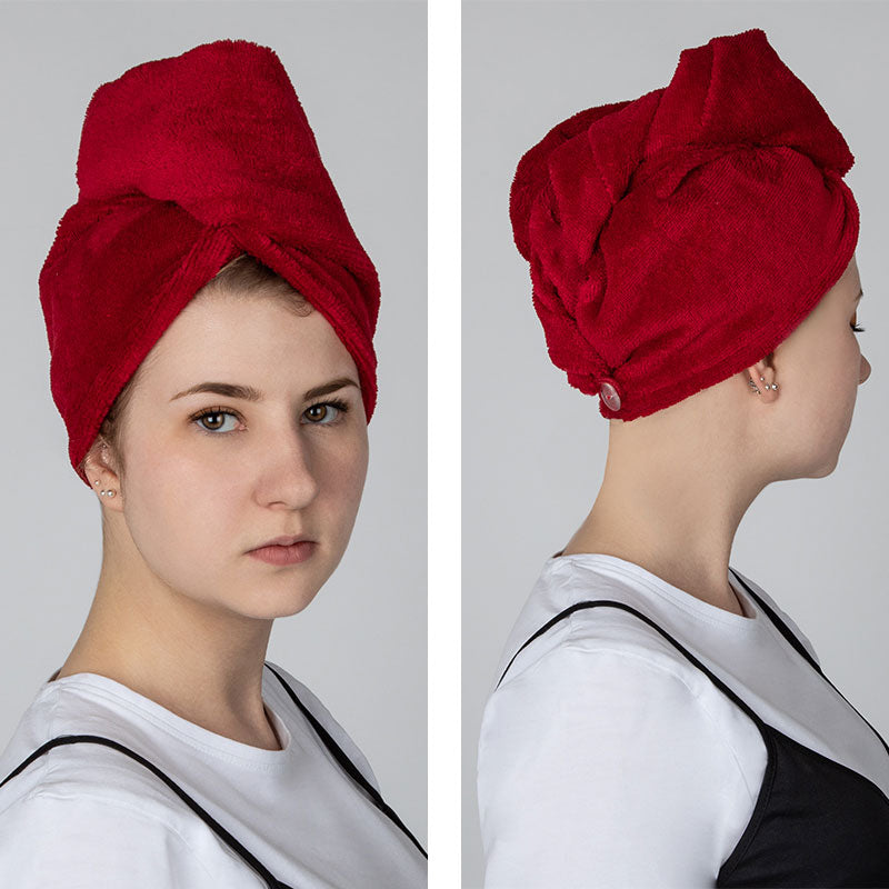 Mex pro Hair Turban Handtuch Rubinrot (1 Stück)
