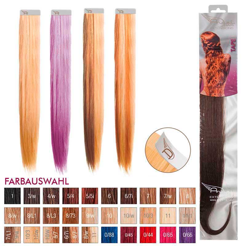 Angel Hair Tape Extension 4/w Mittelbraun warm (4 Stück)
