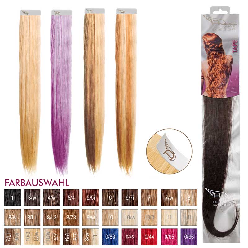 Angel Hair Tape Extension 3/w Dunkelbraun warm (4 Stück)