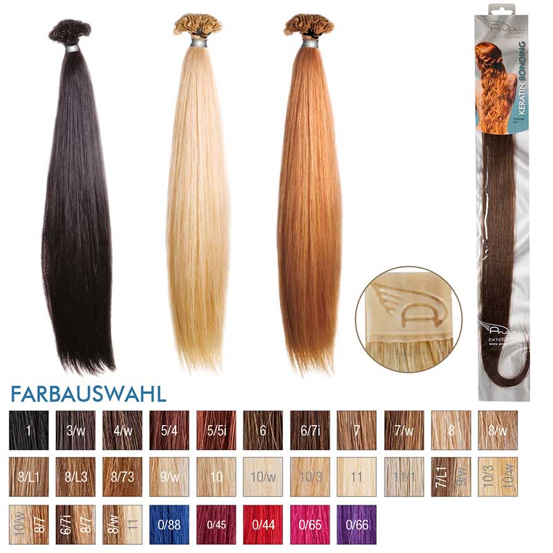 Angel Hair Keratin Bonding 6/7i Dunkelblond braun intensiv (10 Stück)