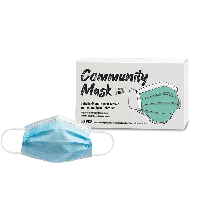 LOVE FOR HAIR Dreilagige Community/OP-Maske (MNM) (50 Stück)