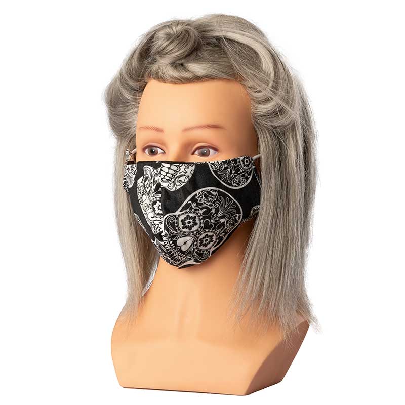 Mex pro Hair Mund/Nasenschutz Stoff Totenkopf schwarz/weiß