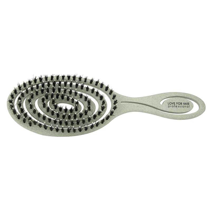 LOVE FOR HAIR Yoga Brush with Boar - Grün