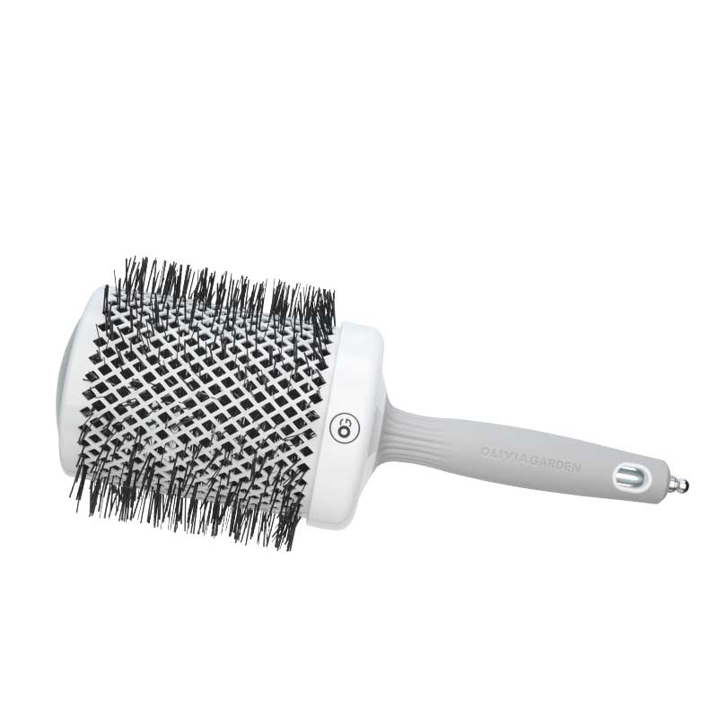 Olivia Garden Blowout Shine Bürste weiß & grau 80 mm
