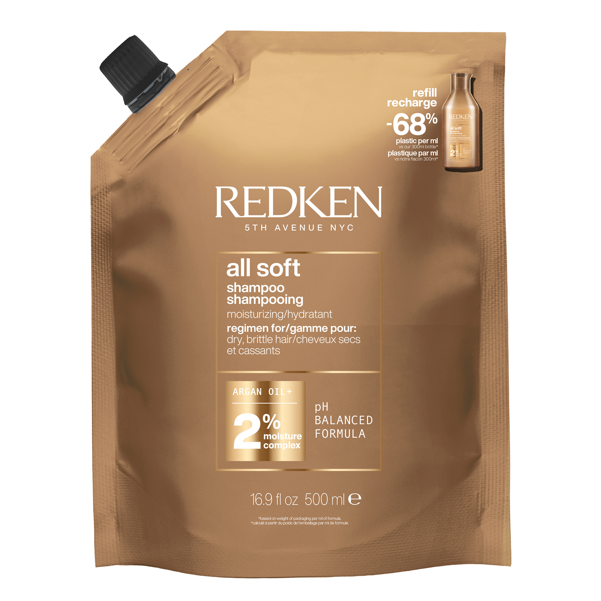 Redken ALL Soft Shampoo Refill Pouch 500ml