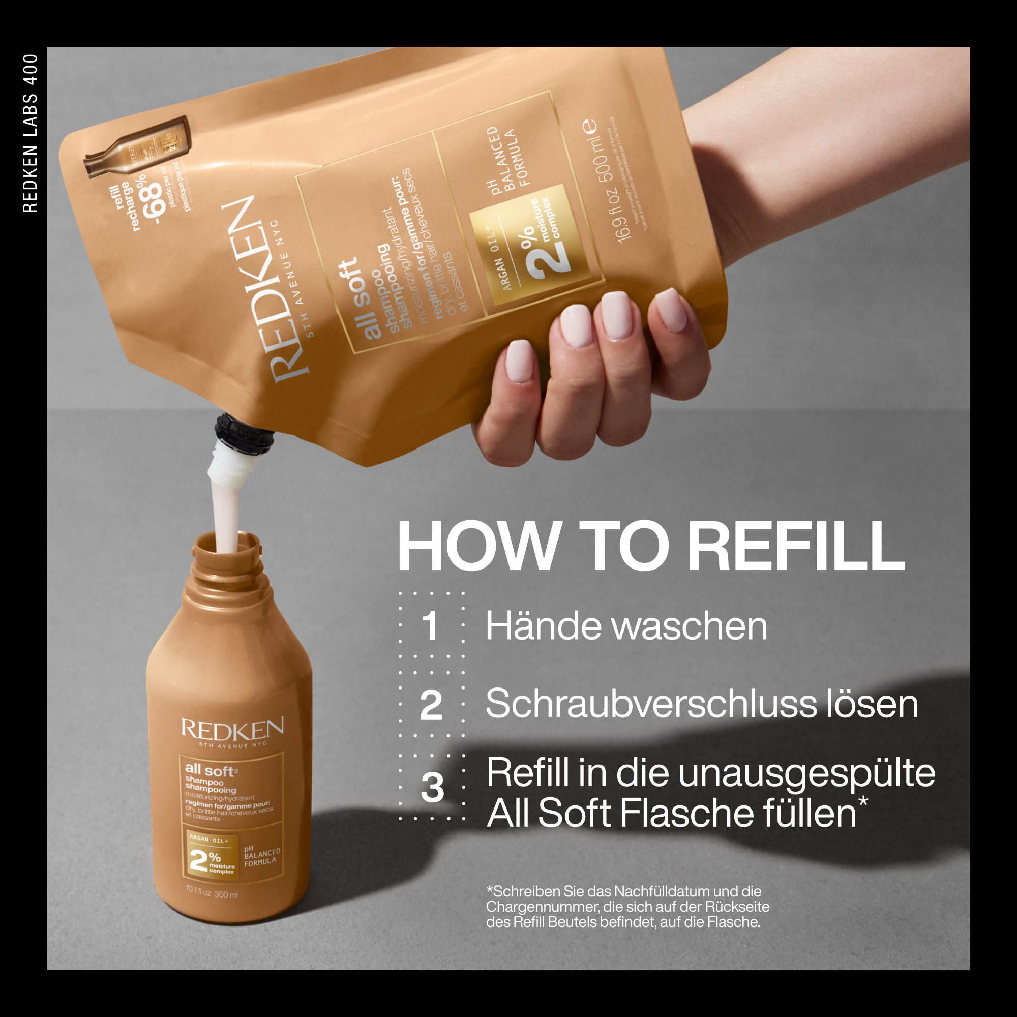 Redken ALL Soft Shampoo Refill Pouch 500ml