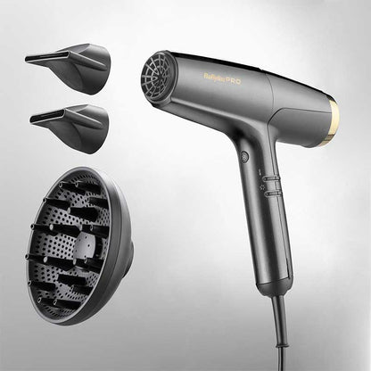 BaByliss Highspeed Haartrockner Falco Grau/Gold
