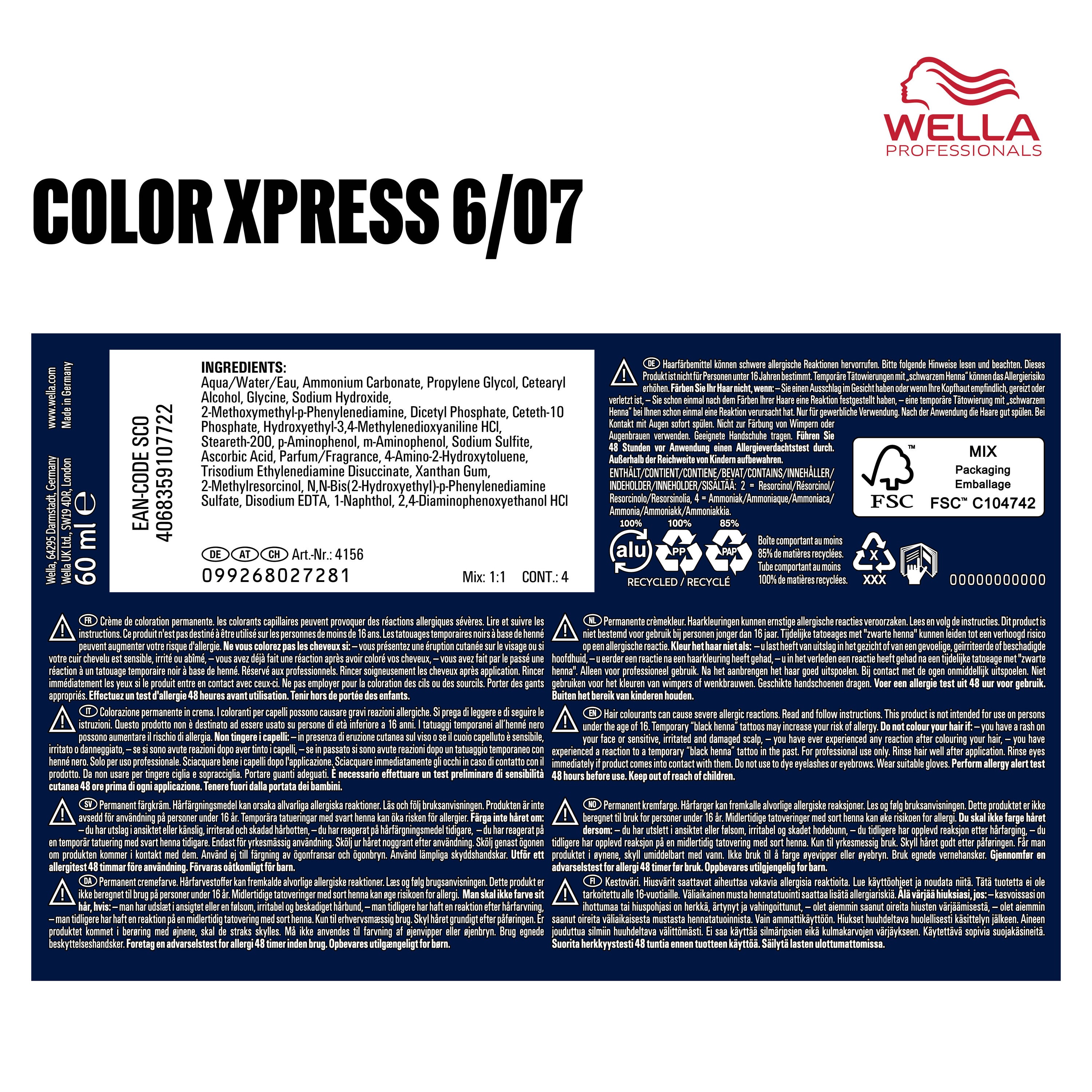 Wella Professional Color Xpress 6/07 dunkelblond natur-braun (60 ml)