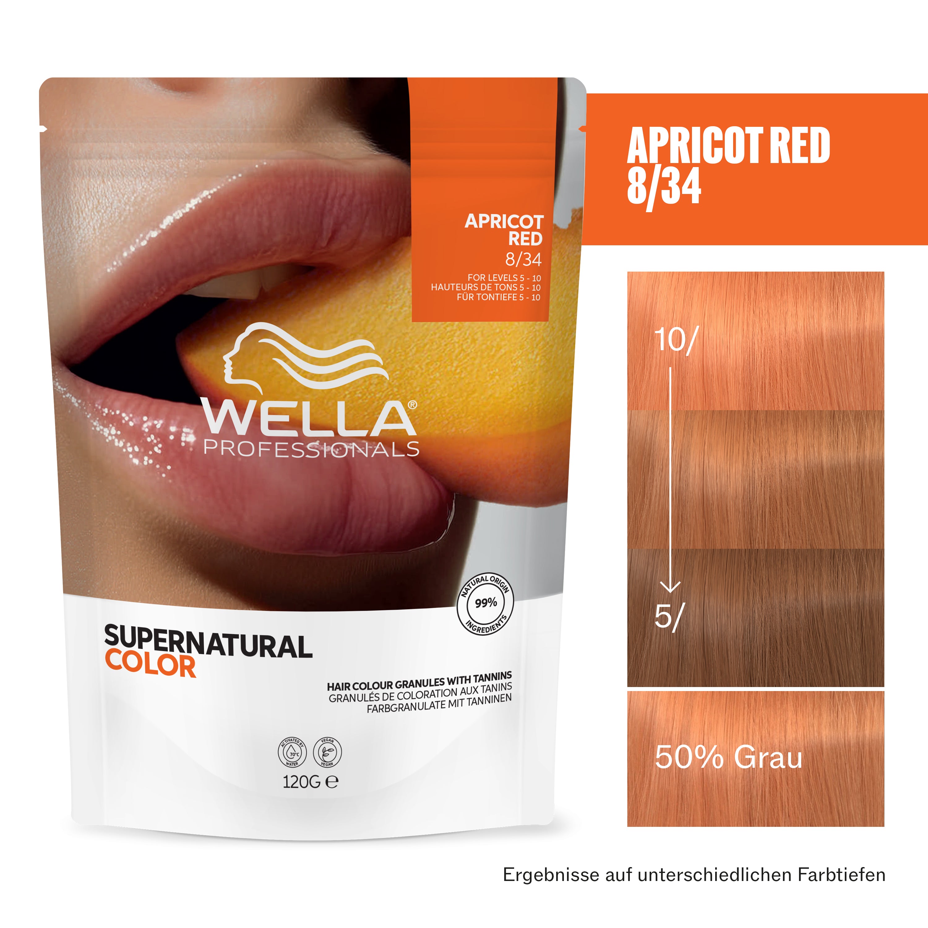 Wella Professional Supernatural Color 8/34 Apricot Red (120 g)