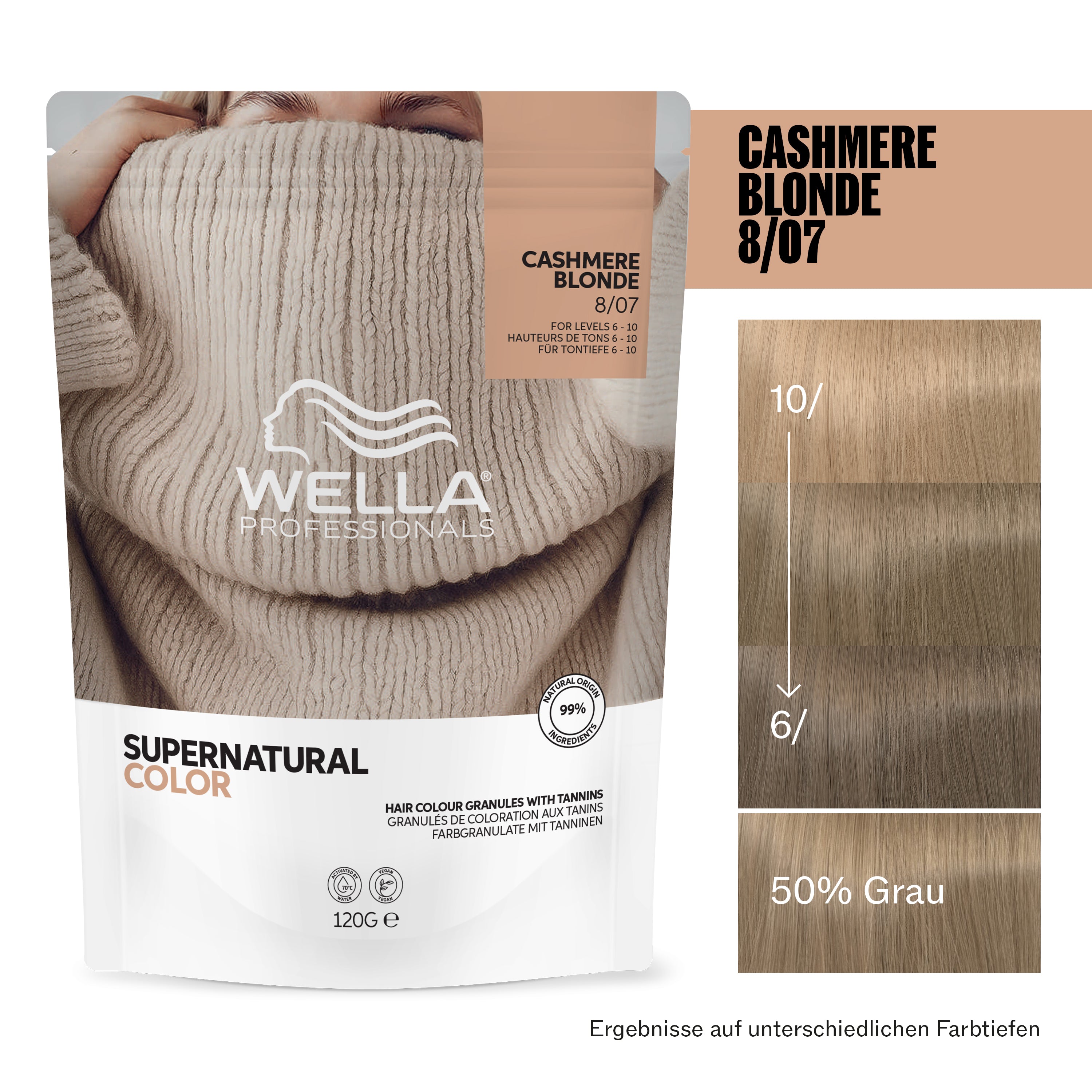 Wella Professional Supernatural Color 8/07 Cashmere Blonde (120 g)